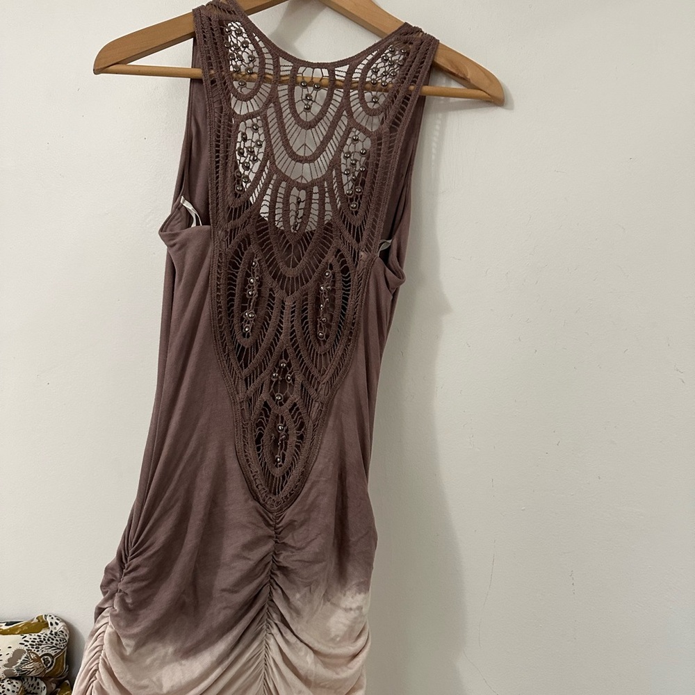 Crochet Lace-Back Ombre Dress